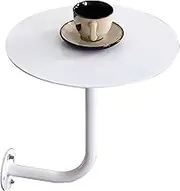 Round Cocktail Bar Table with Metal Base, Wall Mounted Bistro Pub Table, Counter Bar Drink Table Dining Kitchen Desk, Metal Coffee Cocktail Table Living Room Sofa End Table