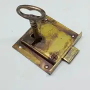 recessed lock cupboard solid brass key door old style polished 6cm watson