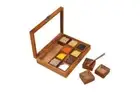 Rosewood Spices Box With Glass Top Lid Spice Rack Spice Jar 12 Containers Spoon
