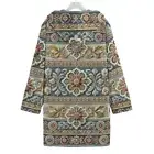 Norwegian Cotton Cozy Hooded Jacket Icelandic Floral Cloak Coat Unix Gold Silver