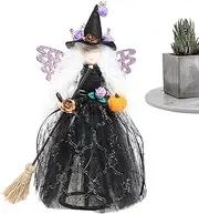 Halloween Ornament for Tree,Halloween Tree Ornaments - Black Witch Tree Topper | Witch Doll Halloween Home Decoration, Halloween Tree Decoration Party Decoration Supplies