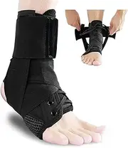 Ankle Stabilizer Brace Support Adjustable Foot Stabilizer Sports Compression Wrap Orthosis (M)