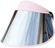 [FRCOLOR] Women's Visor Hat Tinted Sunscreen Wide Brim Hat Reflective Lens Uv-Proof Sun Cap Comfortable and Adjustable Pink
