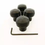 4 x Genuine 'Art Deco' Style Dash Knobs by SoCal Speed Shop- ANODIZED BLACK (for: Ford)