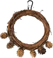 Sosoport 1pc The Swing Feeder Dog Guinea Pig Cage Bird Swings for Parrots Chicken for Coop Gerbil Play Xylophone Bird Hanging Bell Birds Chew for Birds Hummingbird Larch