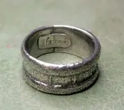 Tufa Cast Sterling Silver Band Ring Size 10 Handmade 13.5g Signed