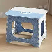 Thickened Plastic Folding Step Stool Stepstools (Set of 2 Blue)
