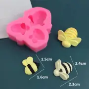 3D Honeybee Keychain Earrings Silicone Mold DIY Honeybee Cake Chocolate Mol_$d