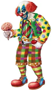 Zombie Clown Jointed Cut-Out Halloween Decoration