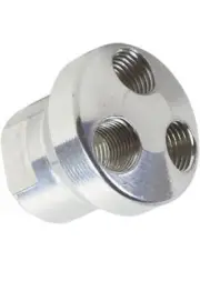 Air Manifold 3-Way Round 3/8-Inch In 1/4-Inch Out Aluminum 115334M