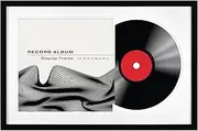 [MCS] Double Groove Record Album Frame, Black, 16.5 x 25 in