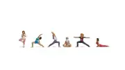 N15888 Noch OO/HO Gauge Practicing Yoga (6) Figure Set