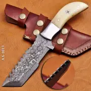 CUSTOM HAND MADE DAMASCUS STEEL FULL TANG TRACKER KNIFE - AA-1013