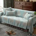 Luxury Tassel Sofa Cover 1-4 seater Slipcover Couch Recliner 3D Jacquard Flower