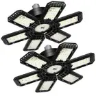 2 Pack Garage Light, 200W 20000LM 6500K LED Shop Lights, LED Garage Ceiling L...