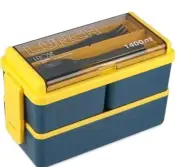 Stackable Bento Box Lunch Box, Wheat Straw, 3-in-1 Compartment Japanese Lunch...