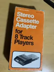 Vintage Realistic Stereo Cassette Adapter for 8 Track Players with Box Japan NOS