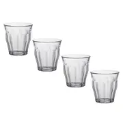 4pc Duralex Picardie 220ml Glass Tumbler Drinking Water/Juice Cup Set Clear