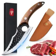 Boning Knife With Sheath Kitchen Knife Hand Forged Meat Cleaver Butcher Knife AU