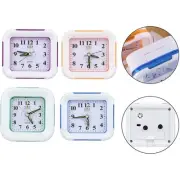 Simple Plastic Small Alarm Clock Quartz With Night Light No Tick Snooze Silent