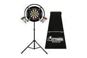 Target Darts OMNI TEX PRO Dart Board, Black Surround, Dart Mat, Stand + Darts