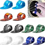 Bluejunior 12Pcs Guitar Thumb Picks, Flat Celluloid Thumb Picks，for Acoustic Guitar Finger Picks，Fingerstyle Banjo, Ukulele, Harp，Bass