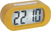 Karlsson KA5753YE Digital Alarm Clock with LCD Backlight Rubber ABS Rubberized Yellow Ochre Yellow H7 x 5 x 14 cm