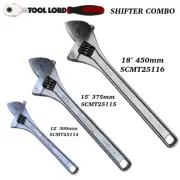 Sidchrome 3 Pce Combo 12” 15” & 18”Premium Shifter Adjustable Wrench Set 0-55mm