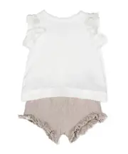 Il Gufo Bow-Detailed Elastic Waist Short Set 4Y White