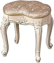 Footstool Dressing Table Vanity Table Makeup Vanity Table Foot Table Chair with Soft Padded Seat for Bedroom Easy Assembly (Color : Silver Size : Pu Leather)