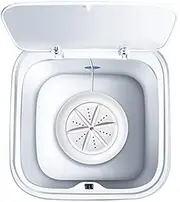 Ultrasonic Turbo 10L Automatic Electric Roller Mini Washing Machine Portable Quick Clean Washing Tool(Macaron White)