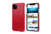 For iPhone 11 Pro Max Case Elegant Genuine Leather Back Protective Cover Red