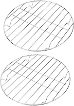 FUNOMOCYA 2Pcs Stainless Steel Barbecue Grill Rack Pizza Baking Rack Bbq Net Grilling Stand for Outdoor Cooking Camping Picnics and Indoor Oven Use