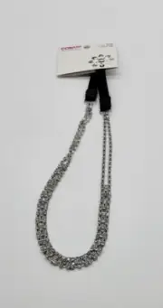 CONAIR SOPHISTICATES HEAD WRAP METAL WITH DIAMOND ACCENTS WITH BLACK STRAP