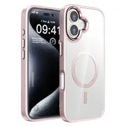 ZUSLAB Case for iPhone 16 Plus Compatible with MagSafe Slim Hybrid Pro Protective Heavy Duty Shockproof Cover for Apple (2024) - Pink