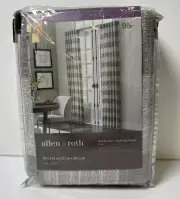 allen + roth 95-in Grey Light Filtering Back Tab Single Curtain Panel #3728124