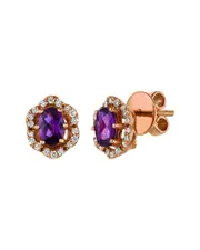 Le Vian 14K Strawberry Gold 1.09 ct. tw. Diamond & Rhodolite Earrings