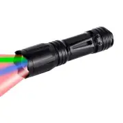 Upgraded Zoomable Red Flashlight, 4 Color in 1 Flash Light, Green Red Blue Wh...