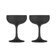 2pc Tempa Aurora 220ml Cocktail Coupe Glass Drinking Water/Wine Cup Matte Black