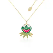 Couture Kingdom The Muppets Kermit the Frog Crystal Fashion Necklace Gold