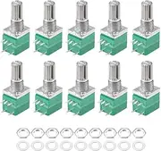 XYWHPGV Potentiometer with Switch B10K Ohm Variable Resistors Single Turn Rotary Carbon Film Taper RV097NS 10pcs(d0931 338b2 094af aa93c 485a3 8e395