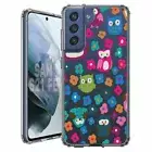 For Samsung Galaxy S20 S21 S23 S24 FE 5g TPU Case+Glass(Curious Owls)