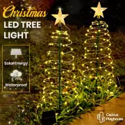 Christmas Spiral LED Light Tree Outdoor Waterproof Garden Decor 50CM Xmas