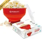 Collapsible Silicone Microwave Popcorn Popper Bowl with Lid Handles