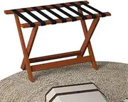 Luggage Rack Suitcase Stand Floor-Standing Foldable Shelf Hotel Easy to Carry Solid Wood 5/6/8 Nylon Bandage,2 Colours, 3 Sizes (Color : B, Size : 60x45x50cm) (A 60x41x49cm) (B 80x45x58cm)