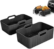 Air Fryer Silicone Liners for Ninja Dual Air Fryer, 2Pcs Non-Stick Air Fryer Basket Accessories for Ninja AF300 AF400UK, Reusable Silicone Air Fryer Liners for Ninja Foodi