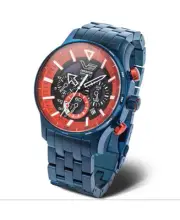 VOSTOK EUROPE Men Analog Eco-Drive Casual Watch Classic Dress Red Dial Waterproo