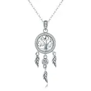 Silver plating Tree of Life Fashion Dream Catcher Pendant Necklaces for Women Jewelry