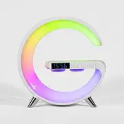 X Echo Smart Lamp Bluetooth Speaker with Alarm Clock 15W Wireless Fast Charger White
