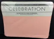 Celebration Twin Fitted Sheet Extra Long No Iron Percale Peach Mervyns SEALED